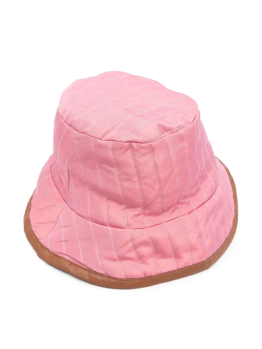 Mariuccia Milano Kids faux-leather trim bucket hat - Rosado