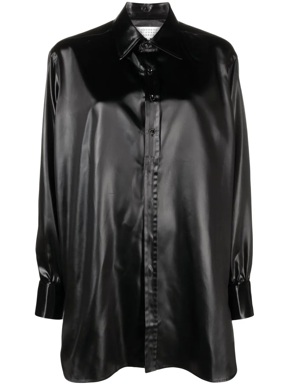 Maison Margiela faux-leather long-sleeved shirt - Black