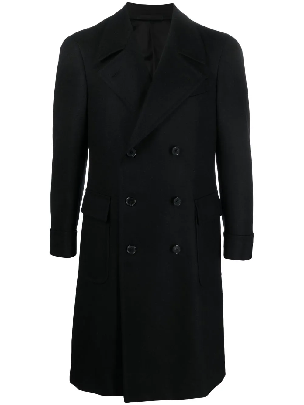 Caruso double-breasted coat - Black