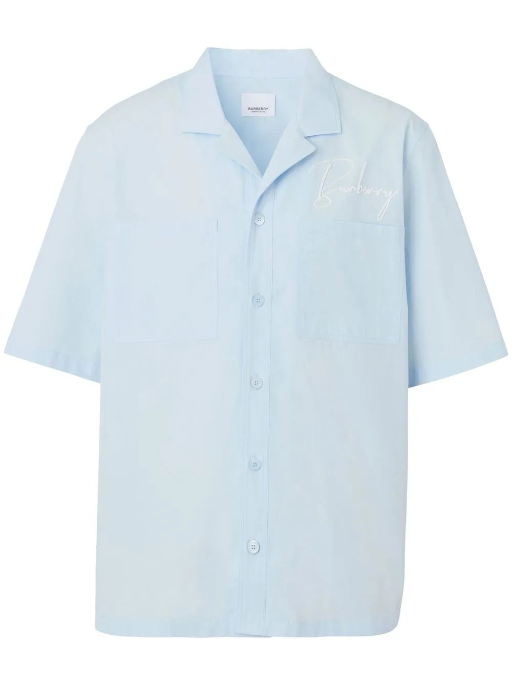 Burberry chest-logo short-sleeve shirt - Blue