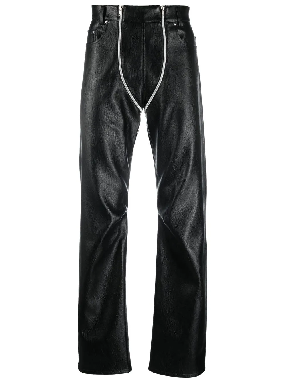 GmbH faux-leather straight-leg trousers - Black