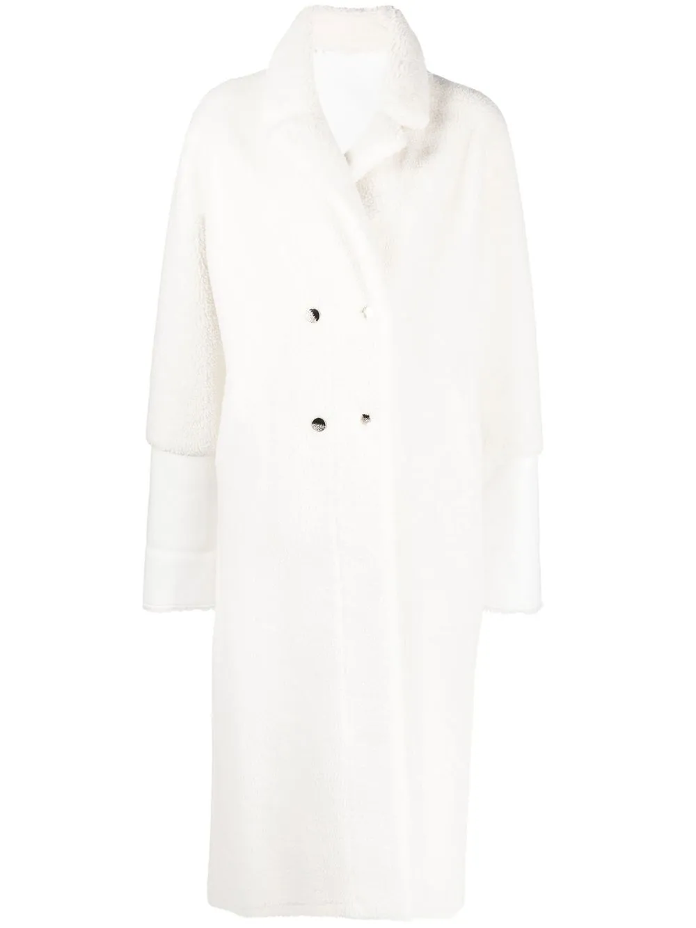 LIU JO long-length double-breasted coat - White