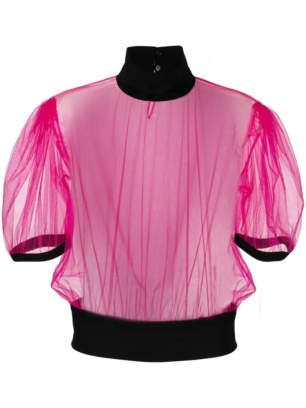 Comme Des Garçons Noir Kei Ninomiya panelled sheer blouse - Pink