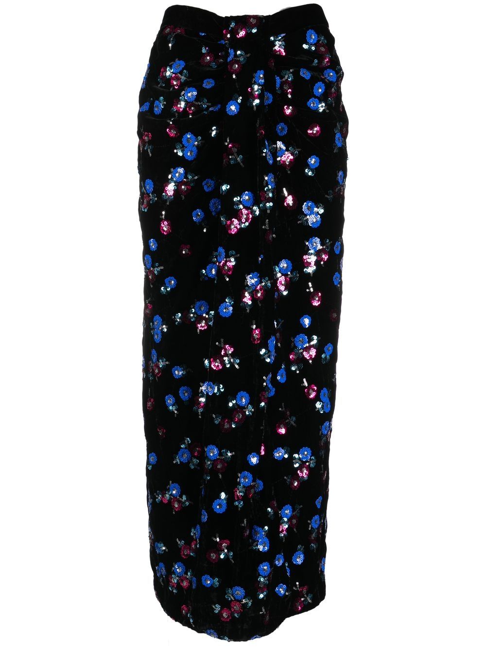 Sabina Musayev Floral Sequin Embellished Pencil Skirt Farfetch