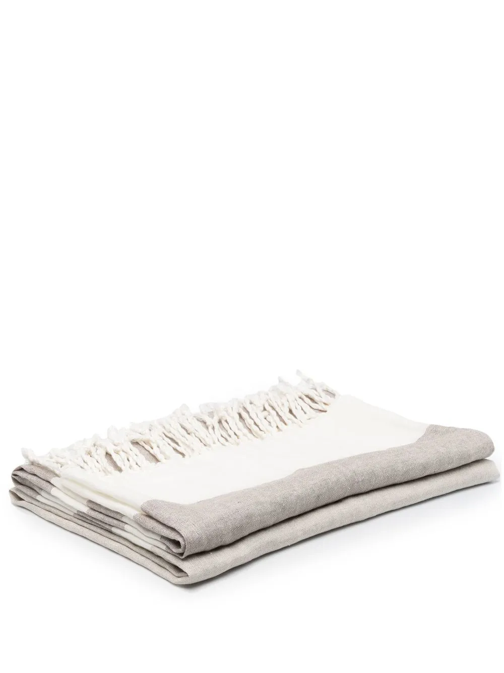 Brunello Cucinelli striped linen towel - Neutrals