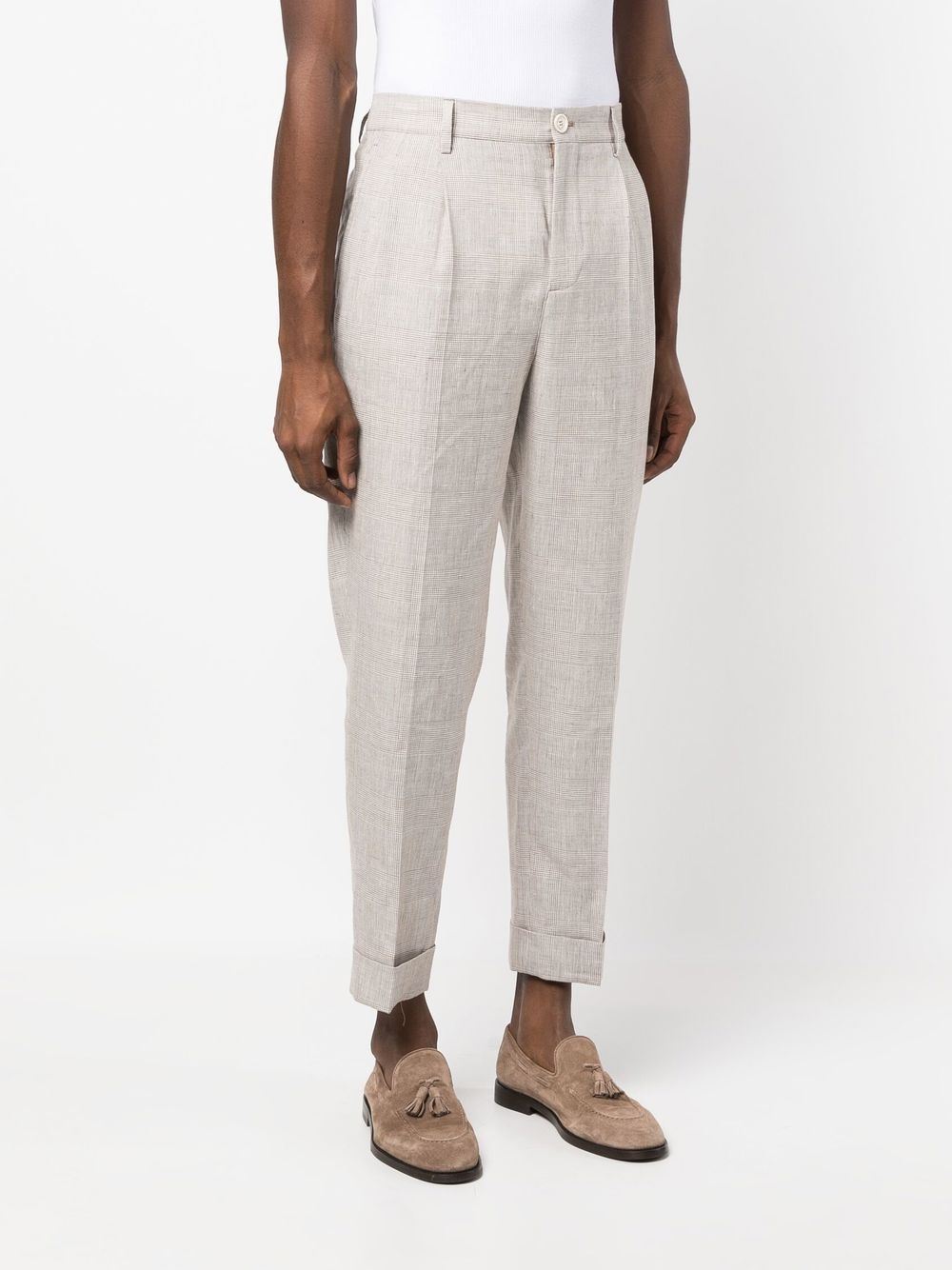 Brunello Cucinelli Pantalones Rectos Con Cuadros Estampados Farfetch