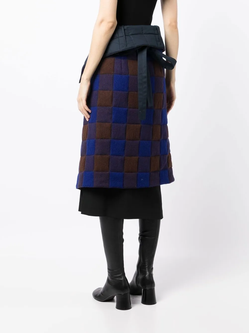 LEMAIRE Layered Check Pattern Skirt Farfetch