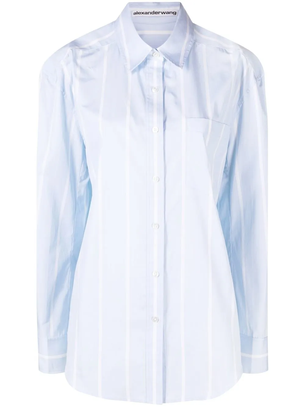 Alexander Wang striped-print cotton shirt - Blue