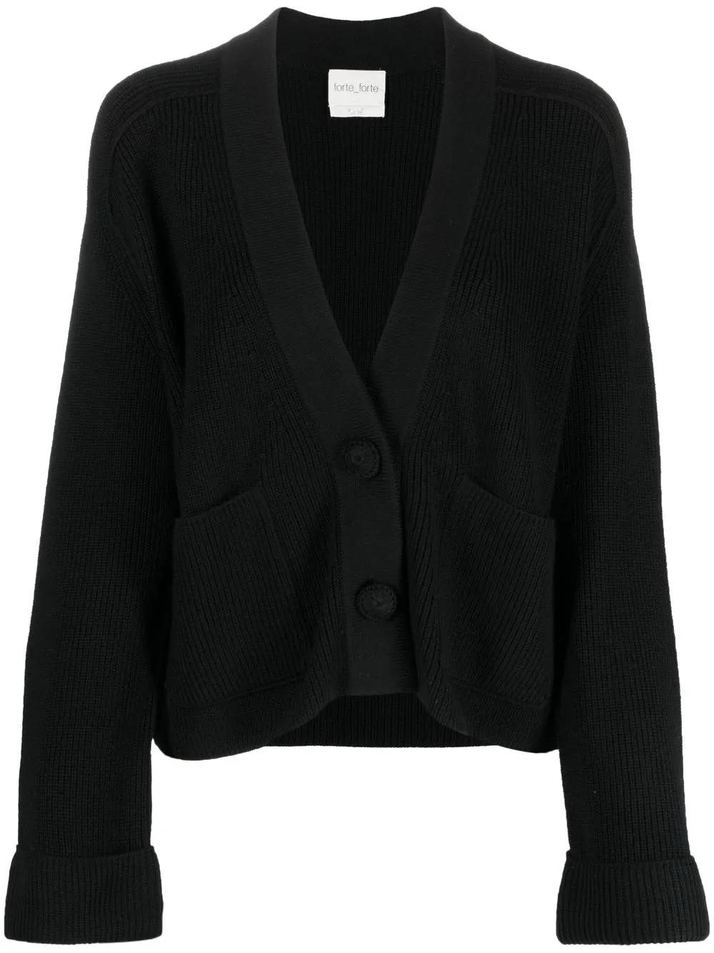 Forte Forte V-neck wool cardigan - Black