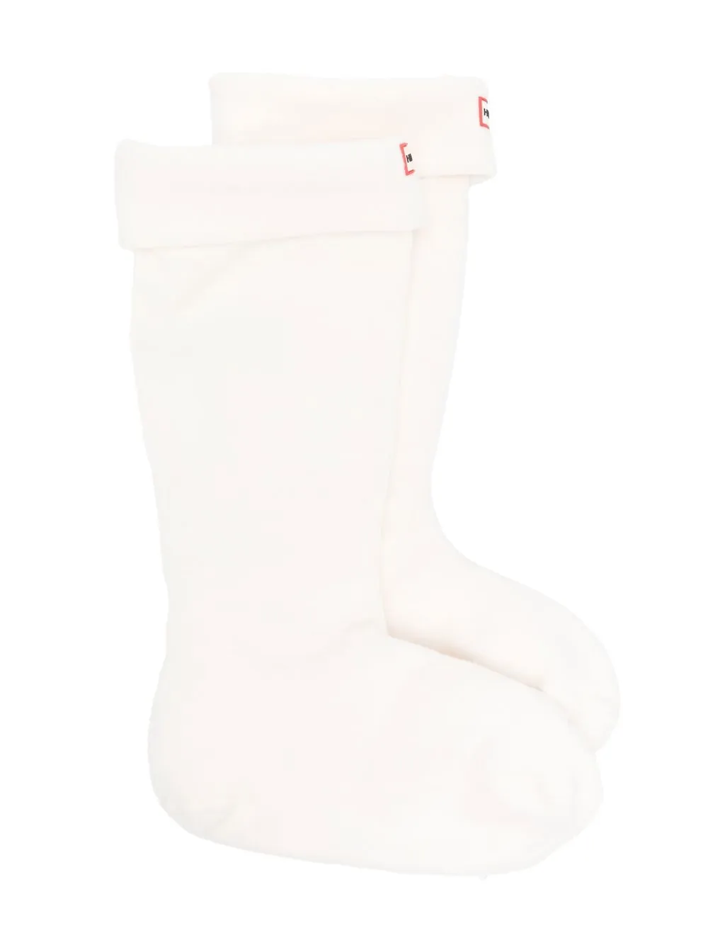 Hunter Kids logo-patch fleece boot socks - Neutrals