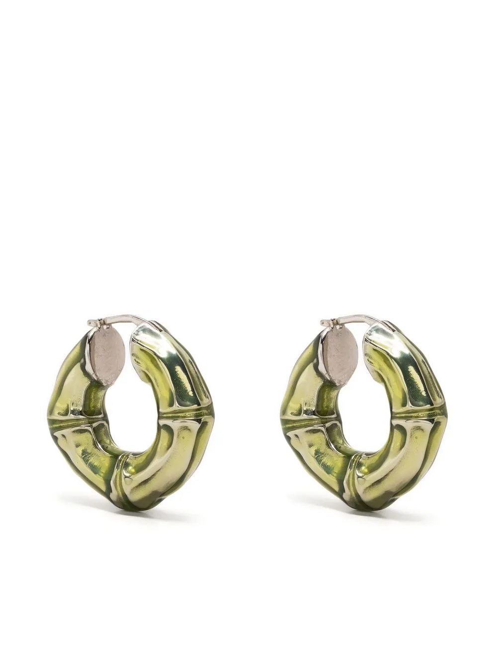 Amina Muaddi Bamboo hoop earrings - Green