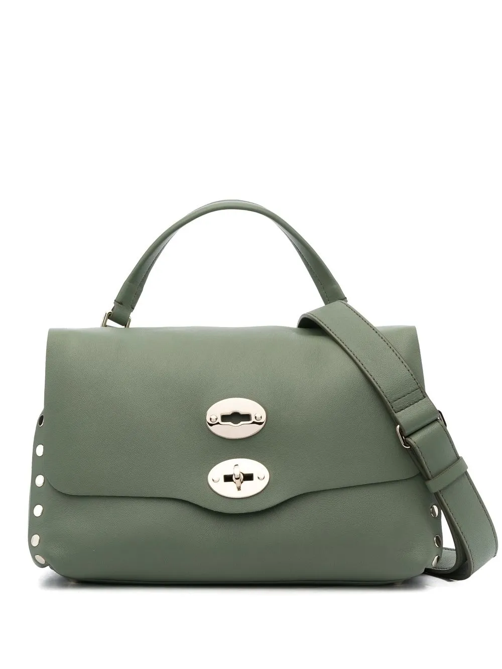 Zanellato stud-detail leather tote bag - Green