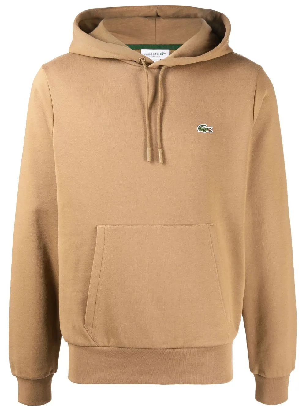 Lacoste logo patch cotton hoodie - Brown