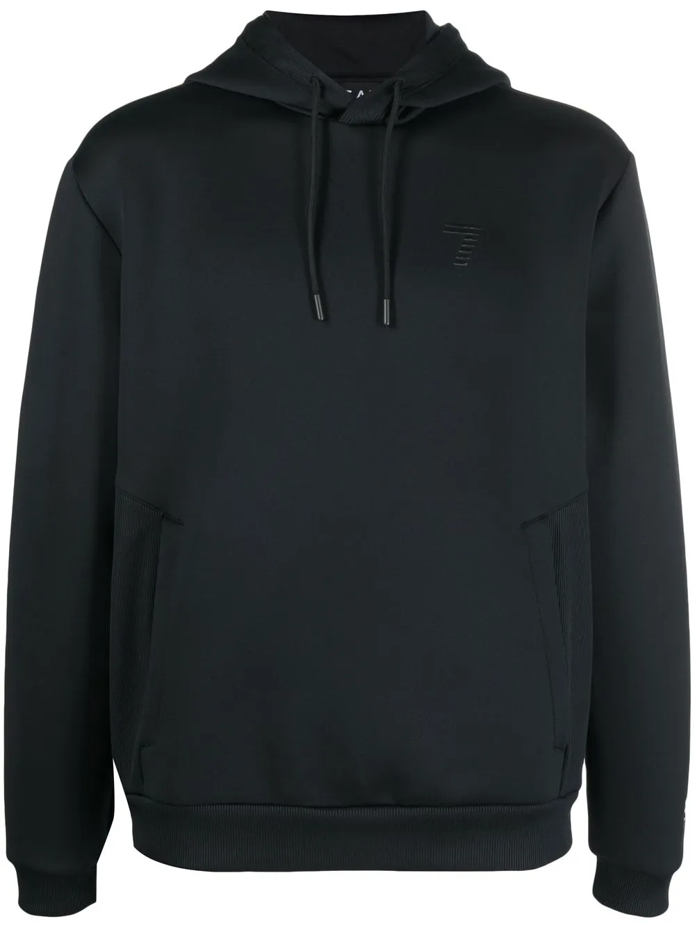 Ea7 Emporio Armani logo-print drawstring hoodie - Black