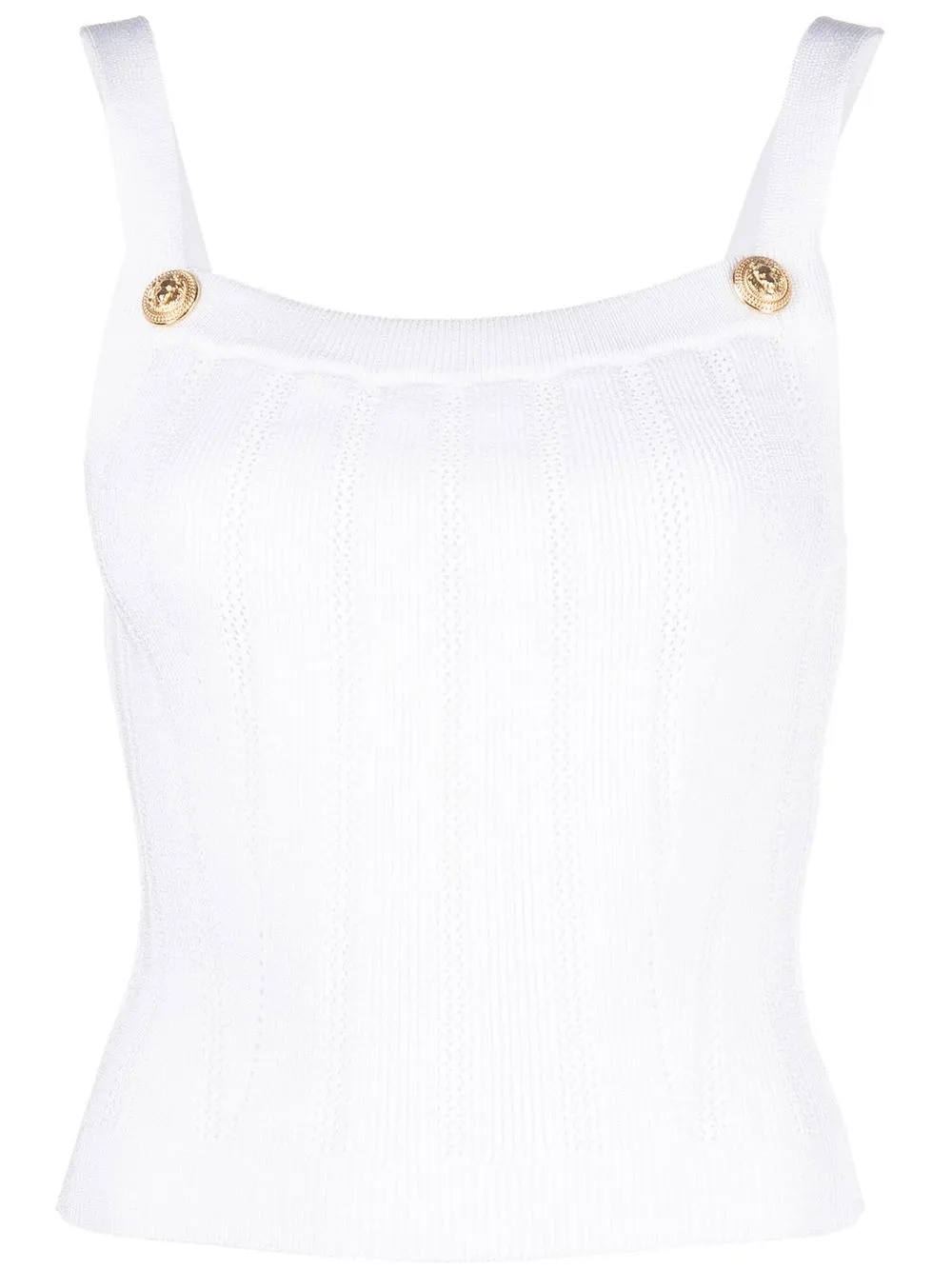 Balmain sleeveless knitted top - White