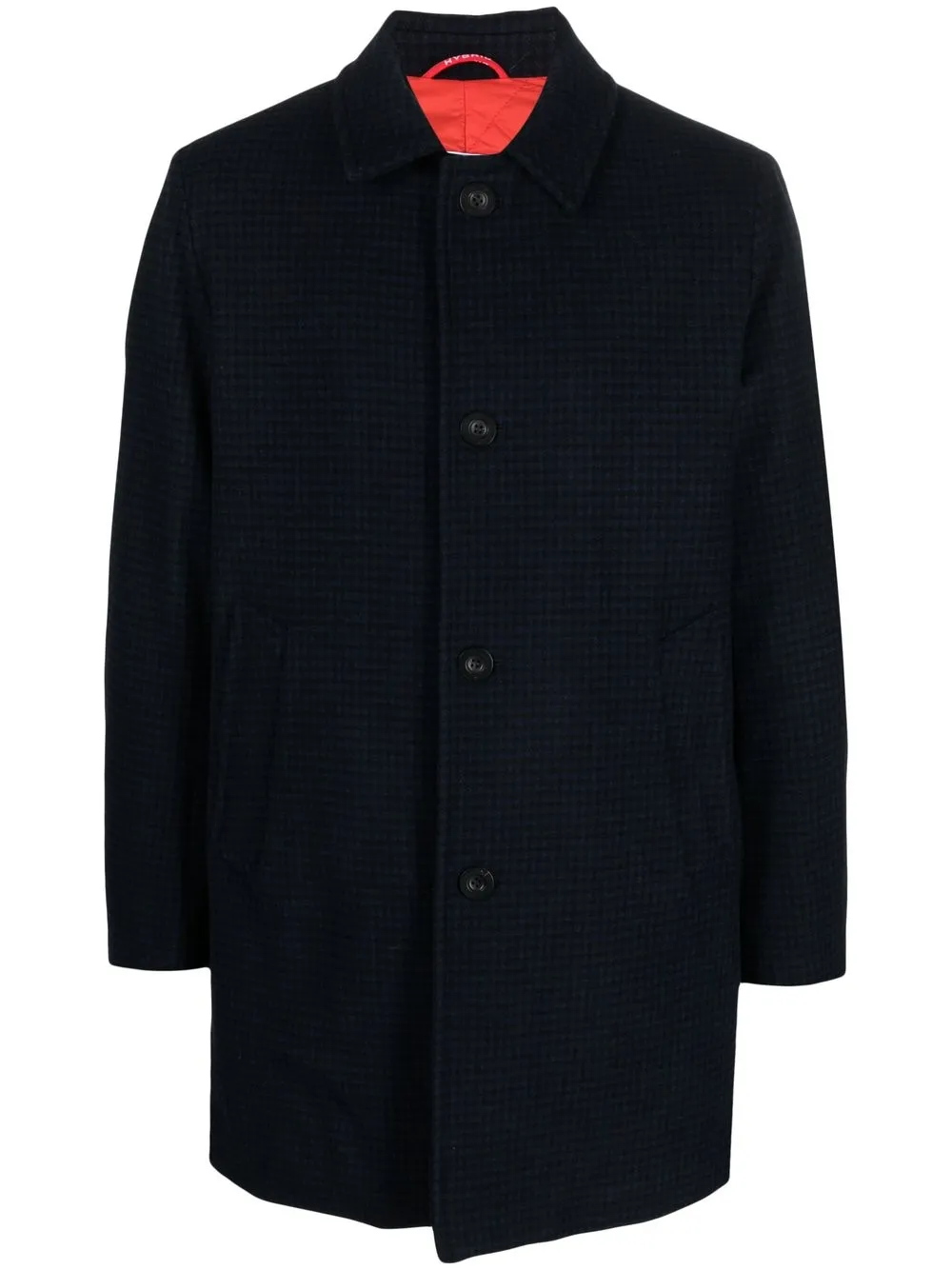 Paltò check-print coat - Blue