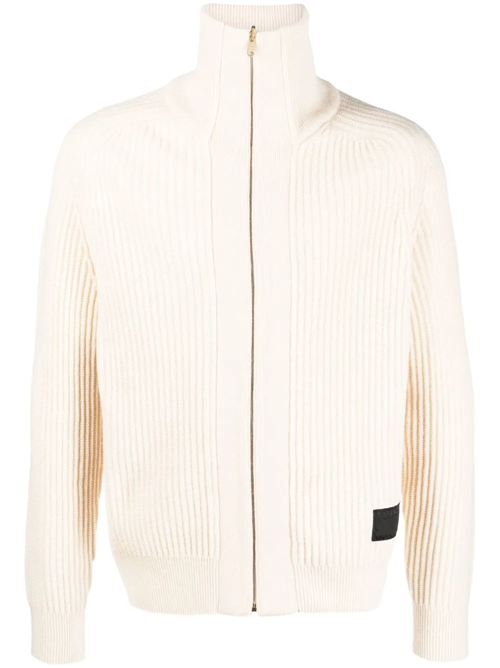 Paul Smith zip-up rib-knit sweater - Neutrals
