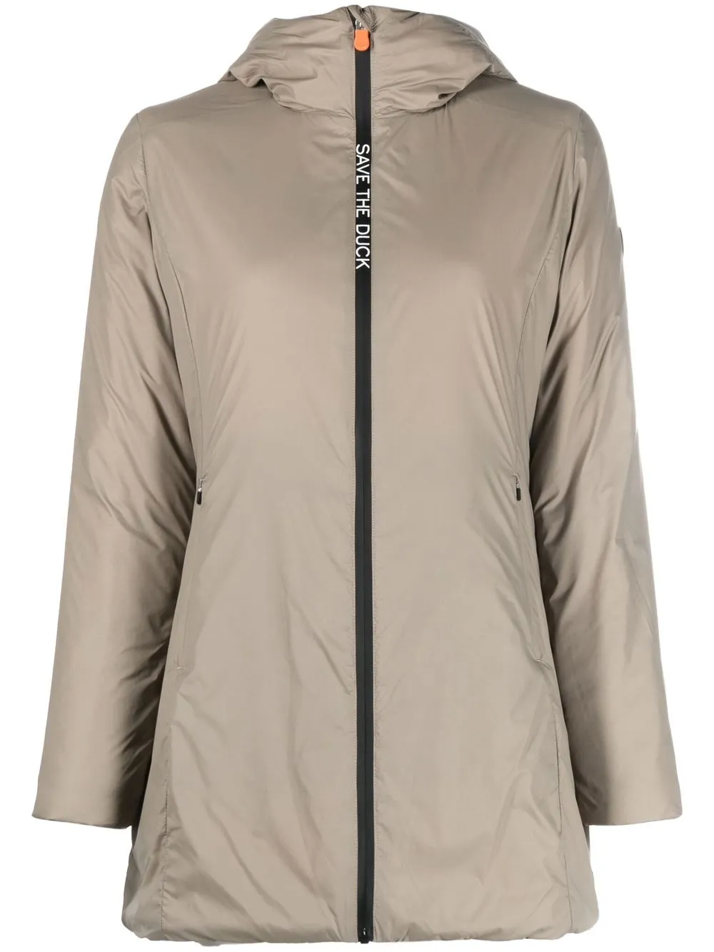 Save The Duck padded-design logo-print coat - Neutrals