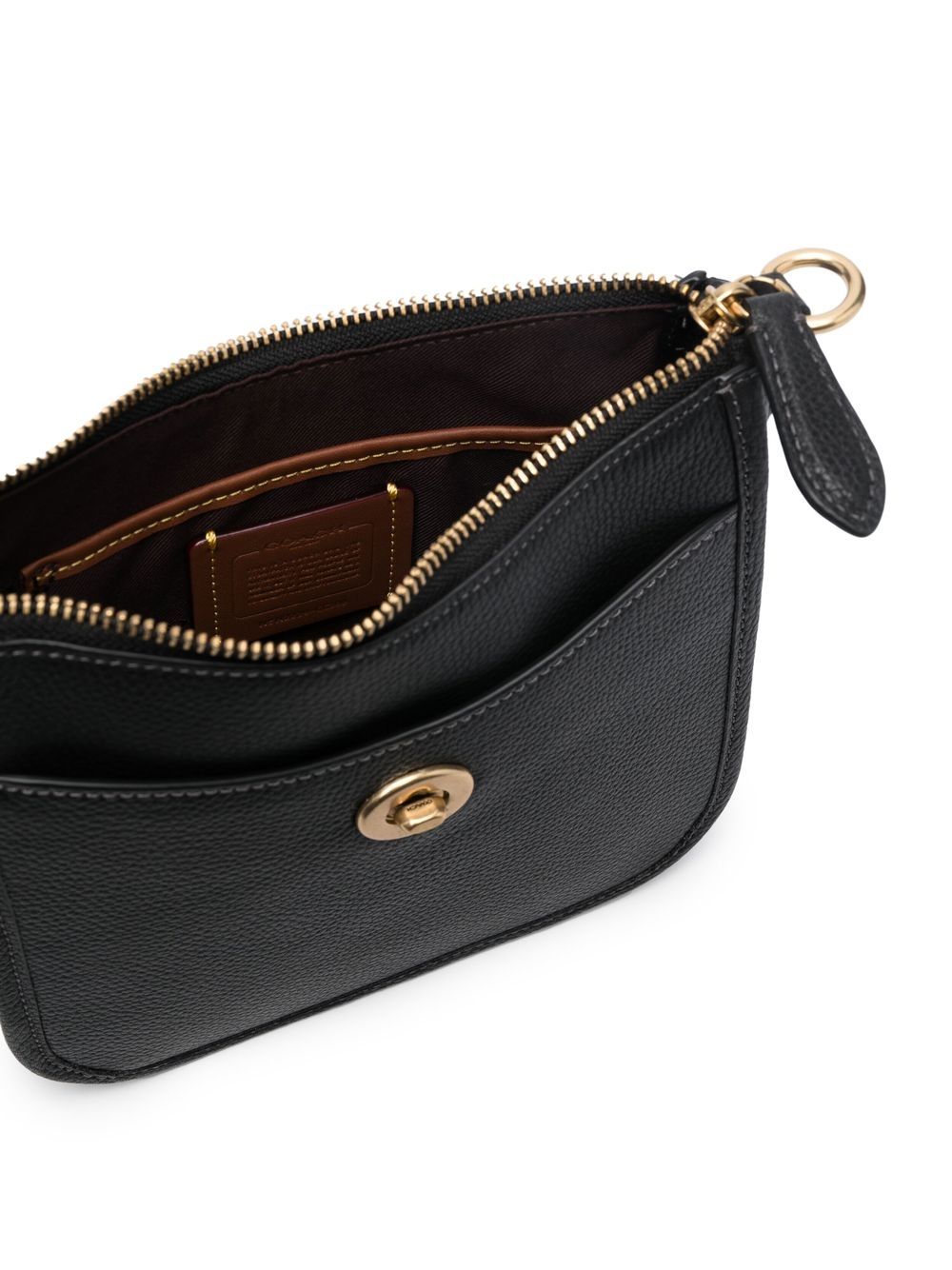 Coach Polished Pebble Leather Crossbody Bag In Black Modesens