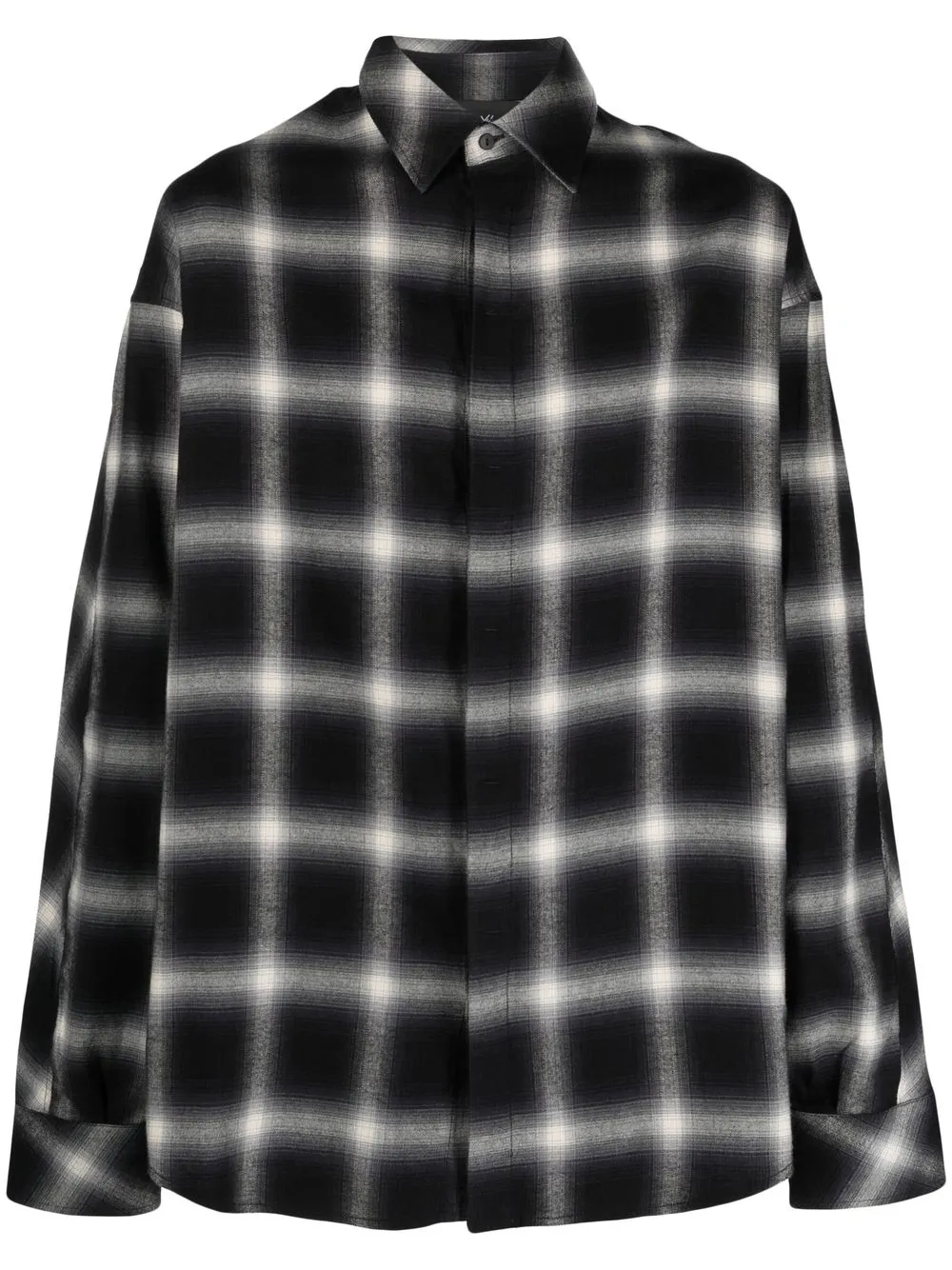 Andrea Ya'aqov check long-sleeved shirt - Black