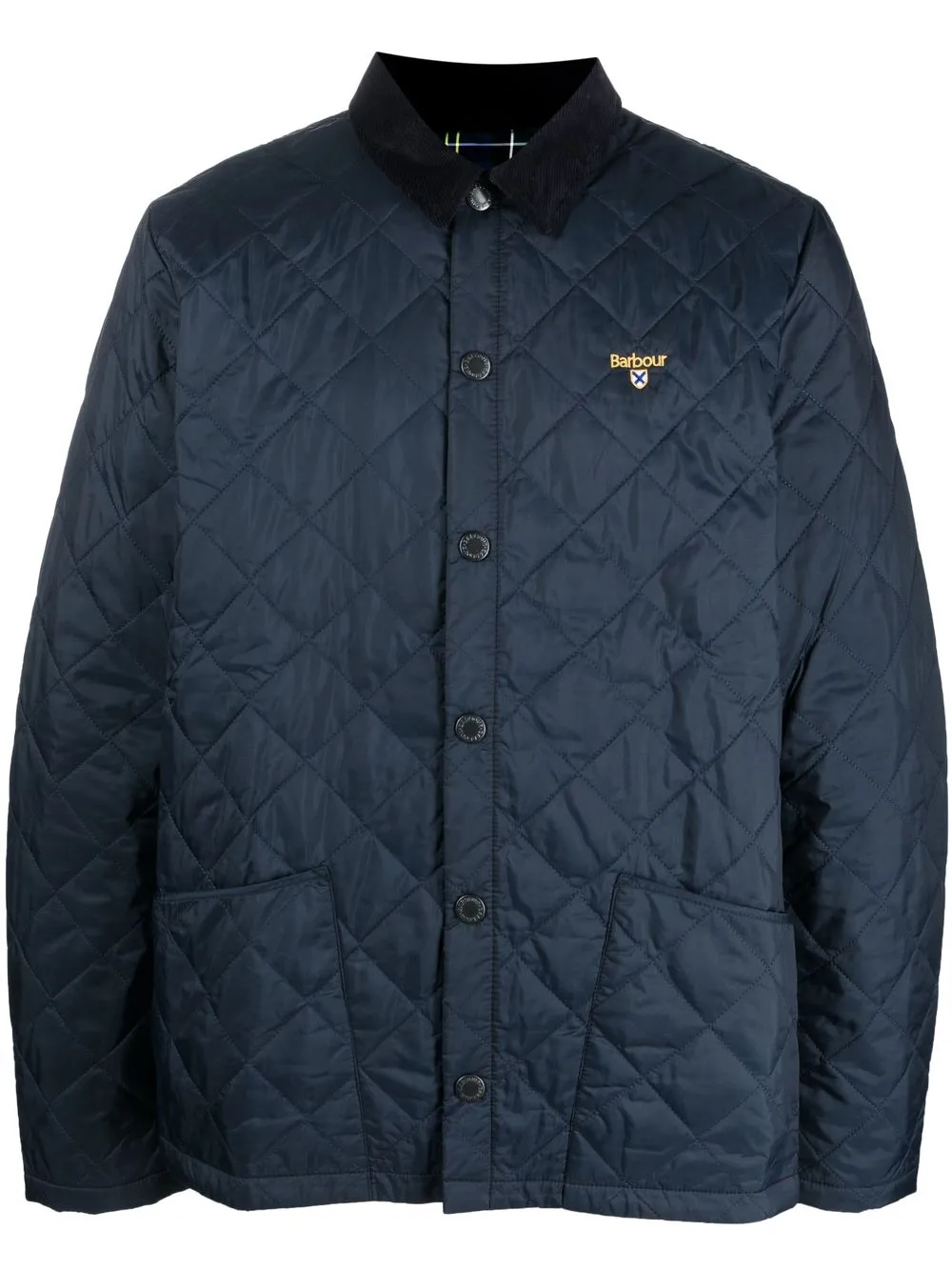 Barbour embroidered-logo quilted jacket - Blue