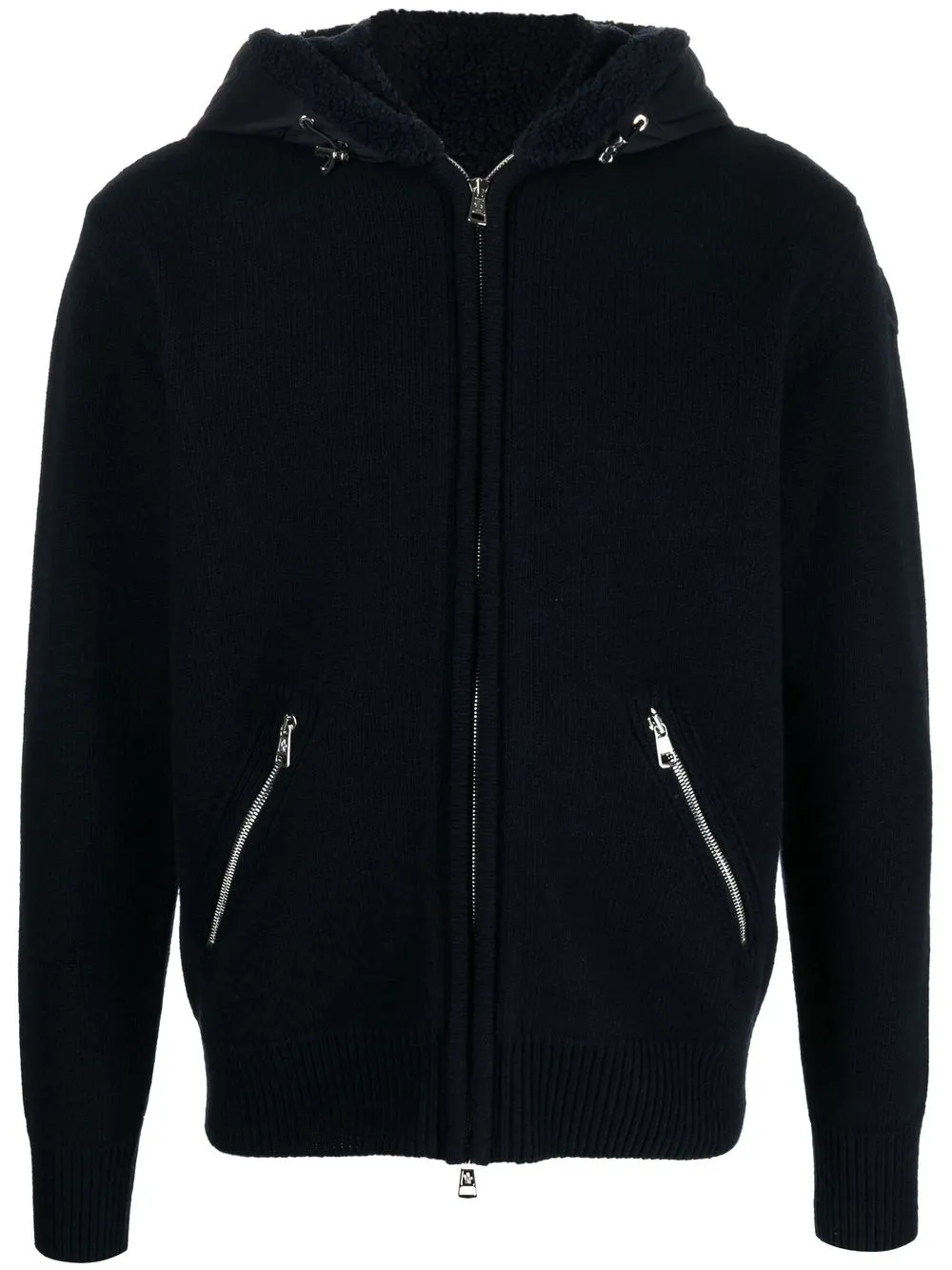 Moncler zip-up hooded jacket - Blue