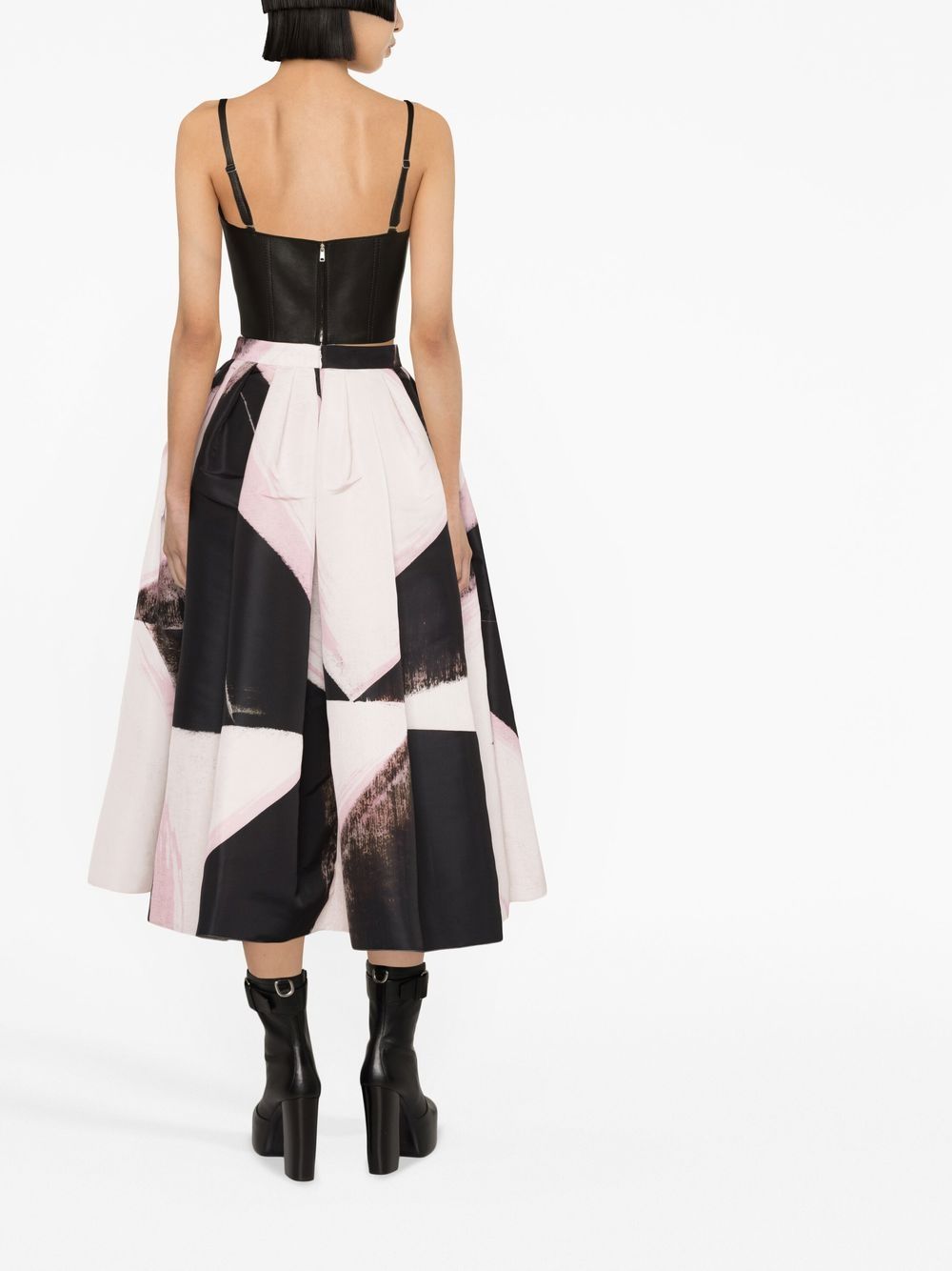 Alexander Mcqueen Pleated Printed Midi Skirt Farfetch