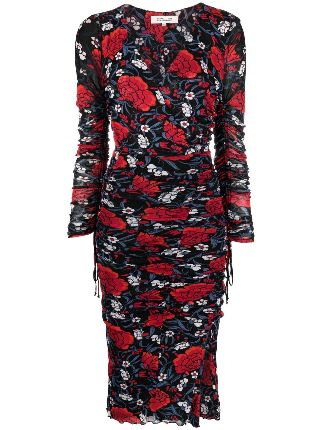 DVF Diane Von Furstenberg Floral Print Midi Dress Farfetch