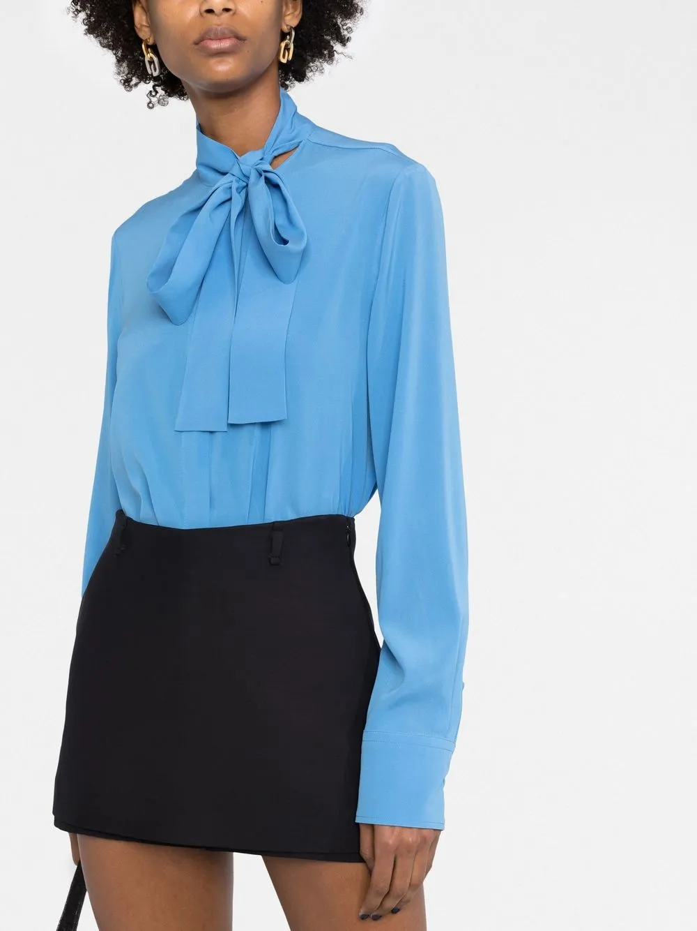 Valentino Garavani Long Sleeved Silk Pussy Bow Blouse Farfetch