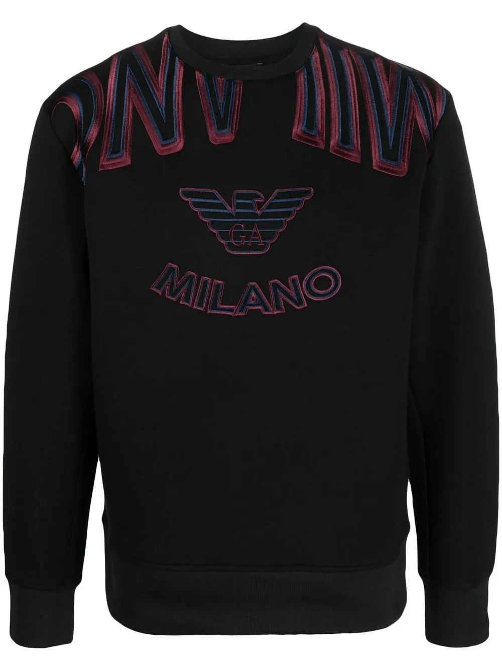 Emporio Armani logo-patch sweatshirt - Black