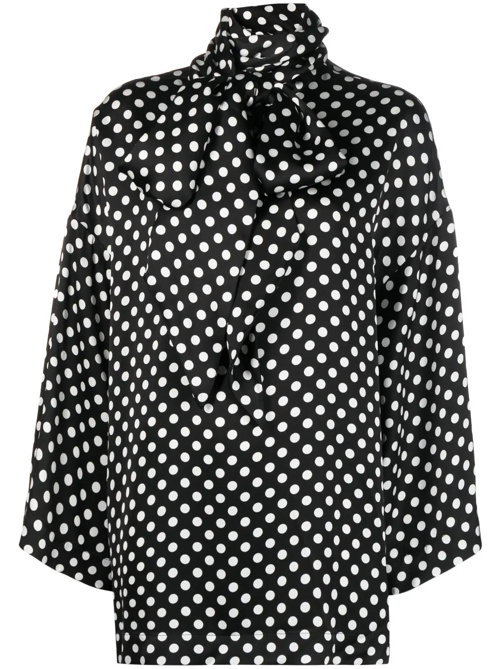 Saint Laurent Polka Dot Pussy Bow Blouse Farfetch