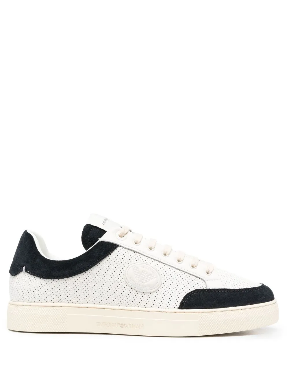 Emporio Armani perforated low-top sneakers - White