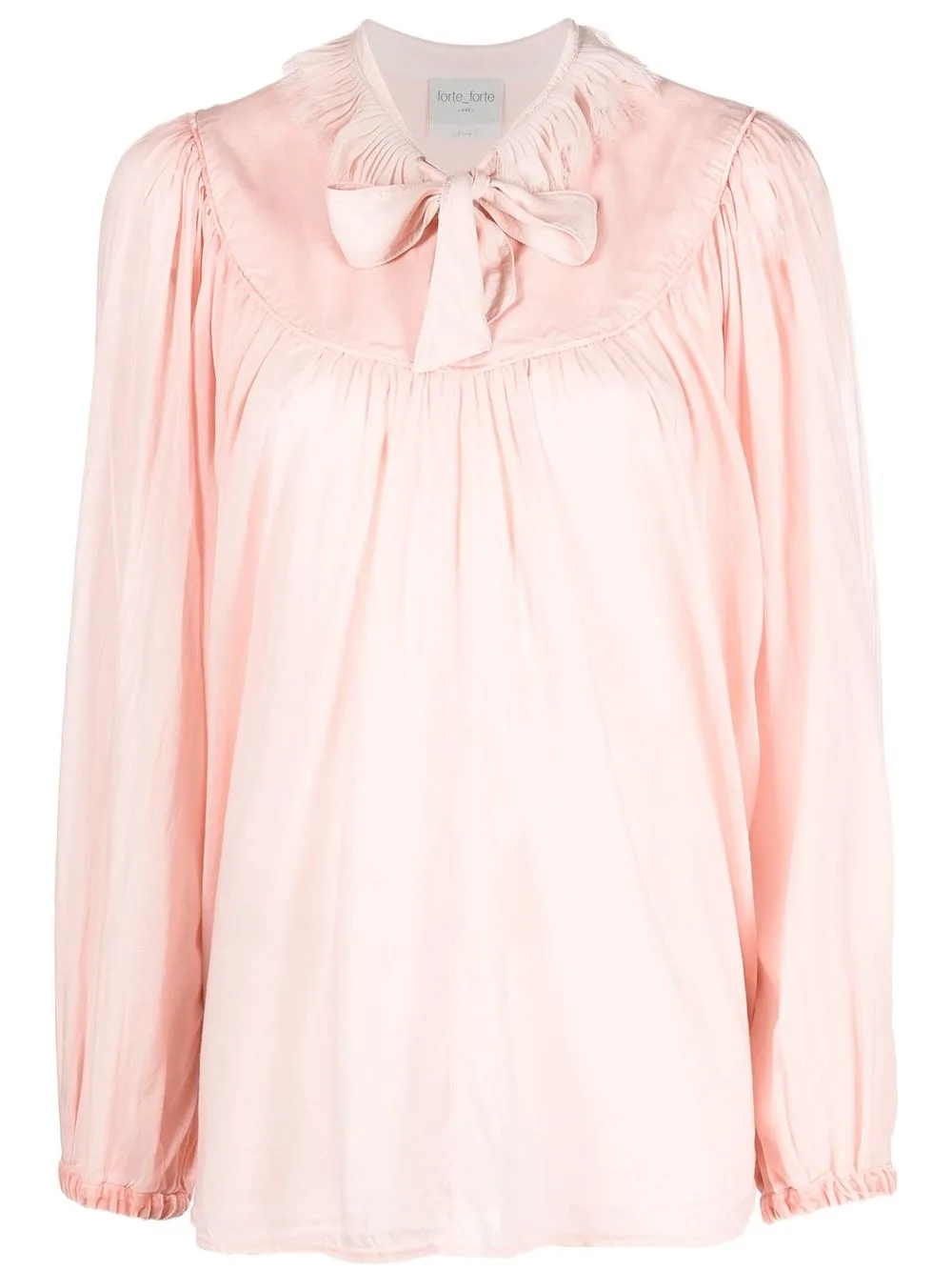 Forte Forte pleated tie-neck blouse - Pink
