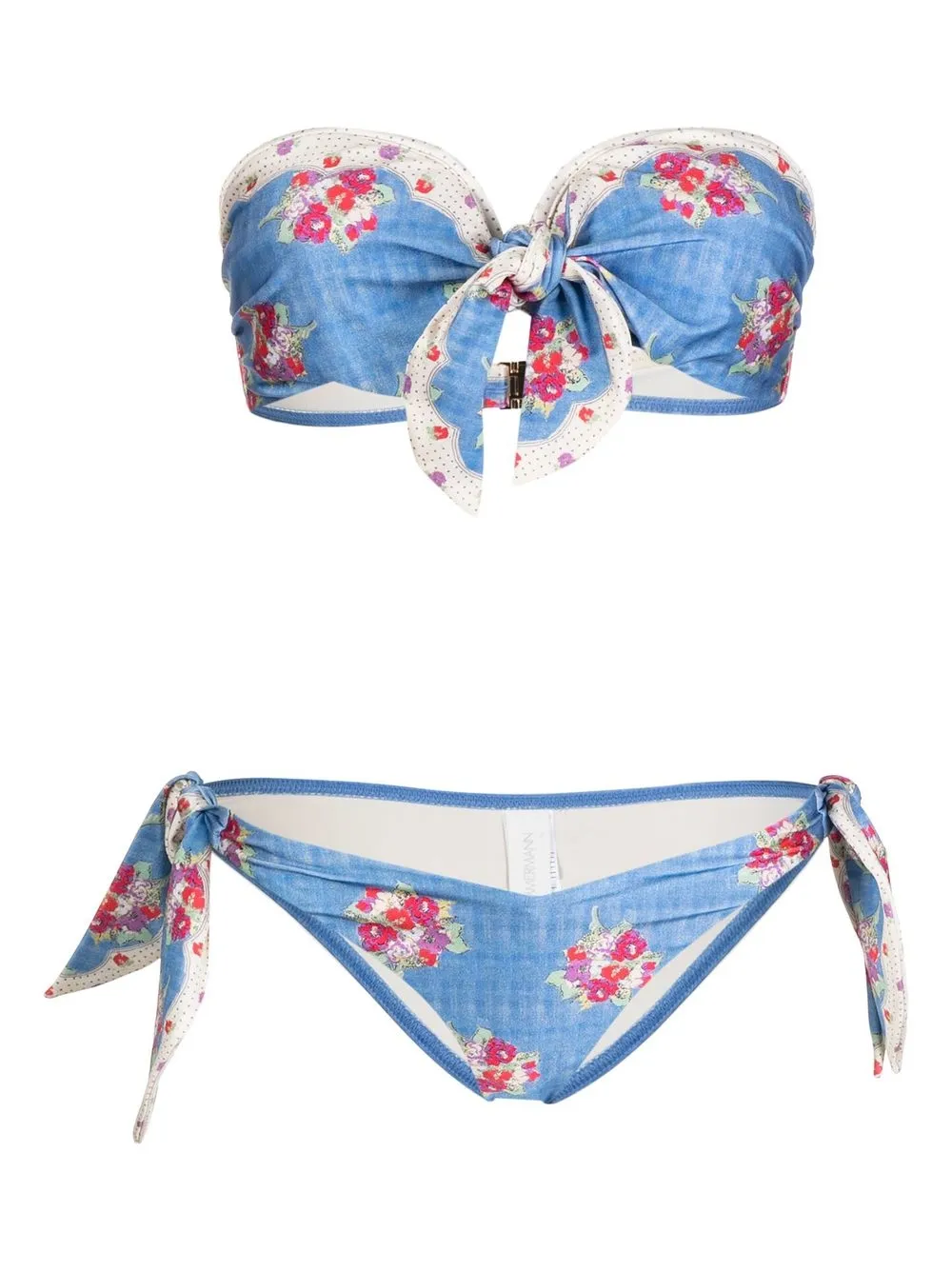 Zimmermann 2pc Clover Scarf Bikini Set In Blue ModeSens