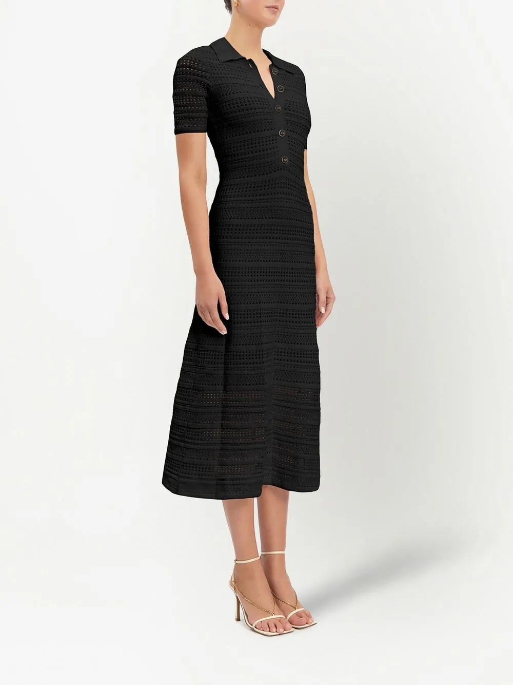 Rebecca Vallance Magnolia Knit Midi Dress Black ModeSens