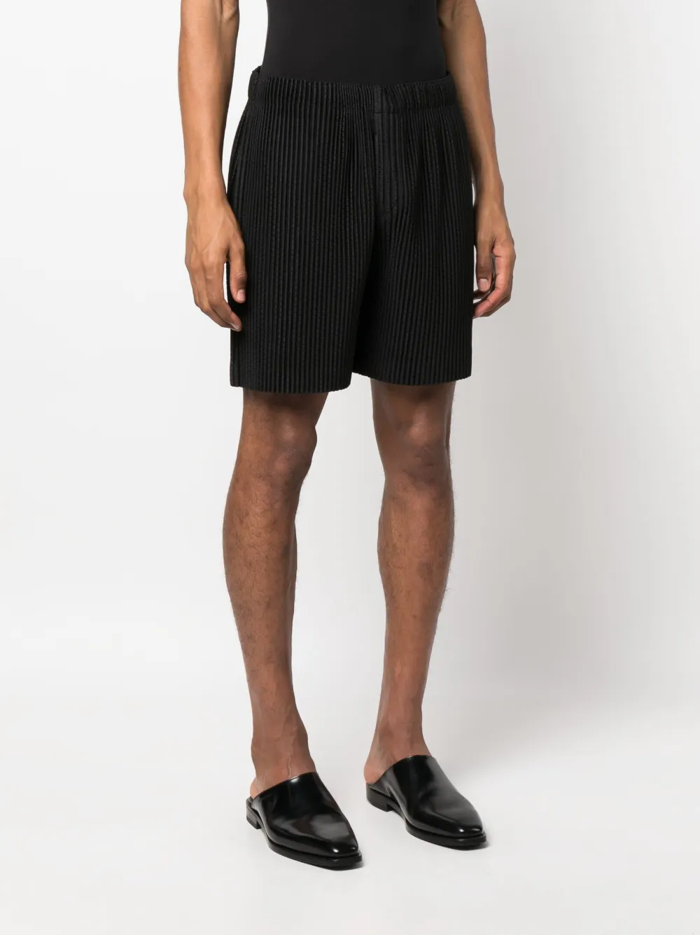 Homme Pliss Issey Miyake Pliss Effect Bermuda Shorts Farfetch