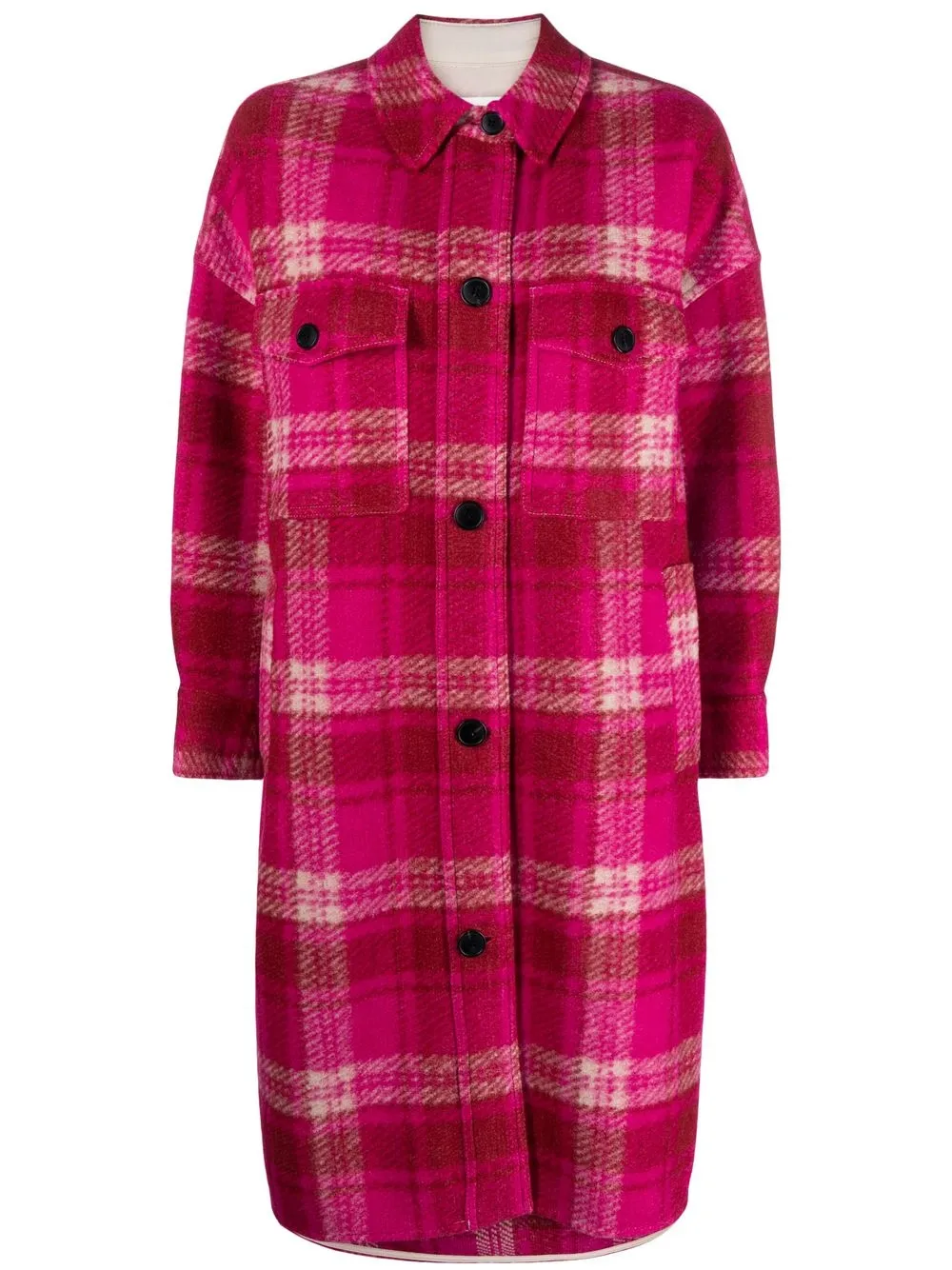 Isabel Marant Étoile button-up checked coat - Pink