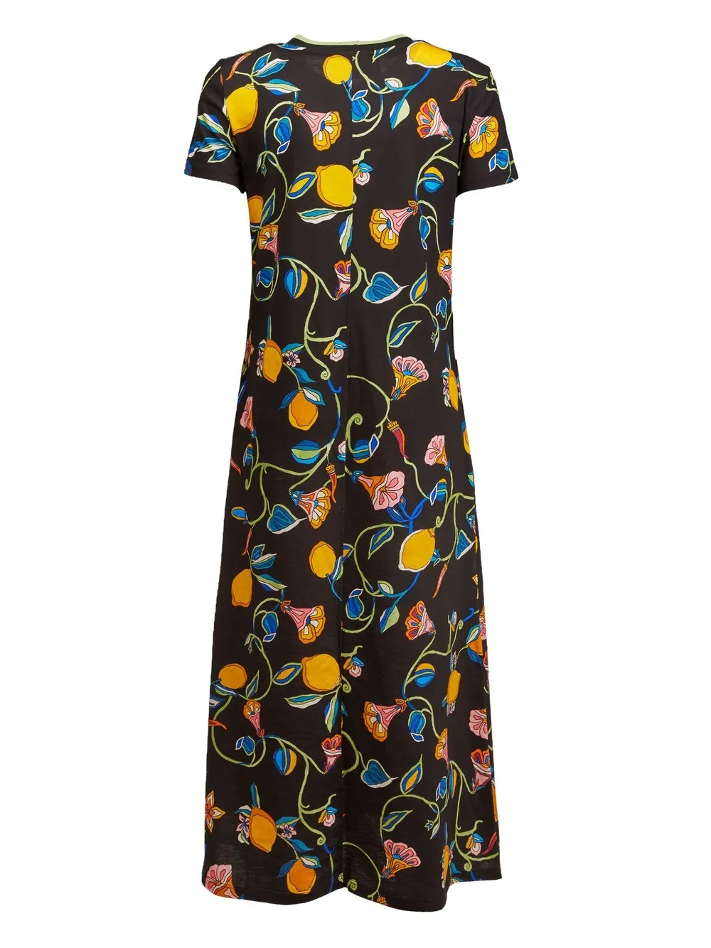 La Doublej Floral Print Shift Midi Dress Farfetch