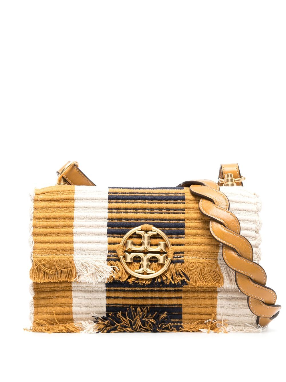 Tory Burch Canvas Woven Stripe Shoulder Bag Farfetch