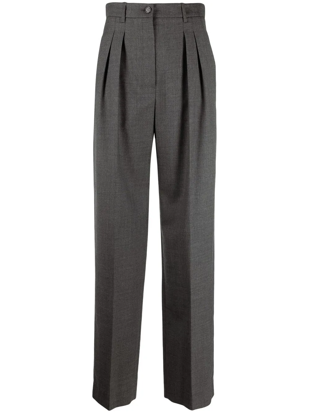 Nili Lotan pleated straight-leg trousers - Grey