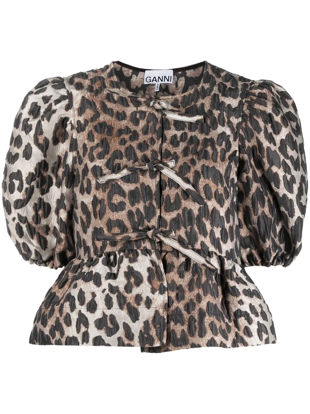 GANNI leopard-print blouse - Brown