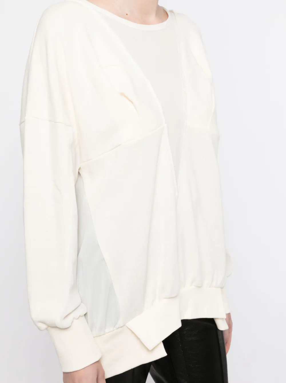 Undercover Semi Sheer Pleated Cotton Sweatshirt Farfetch