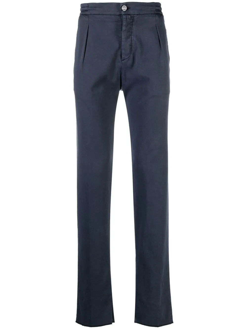 Kiton stretch-lyocell straight-leg trousers - Blue