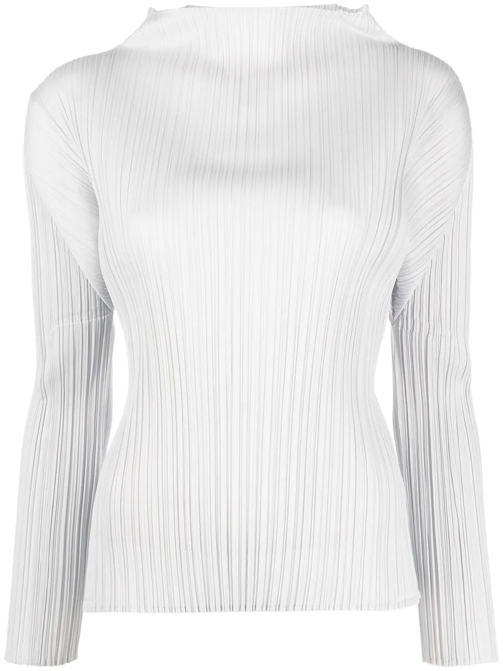 Pleats Please Issey Miyake long-sleeves pleated blouse - Grey