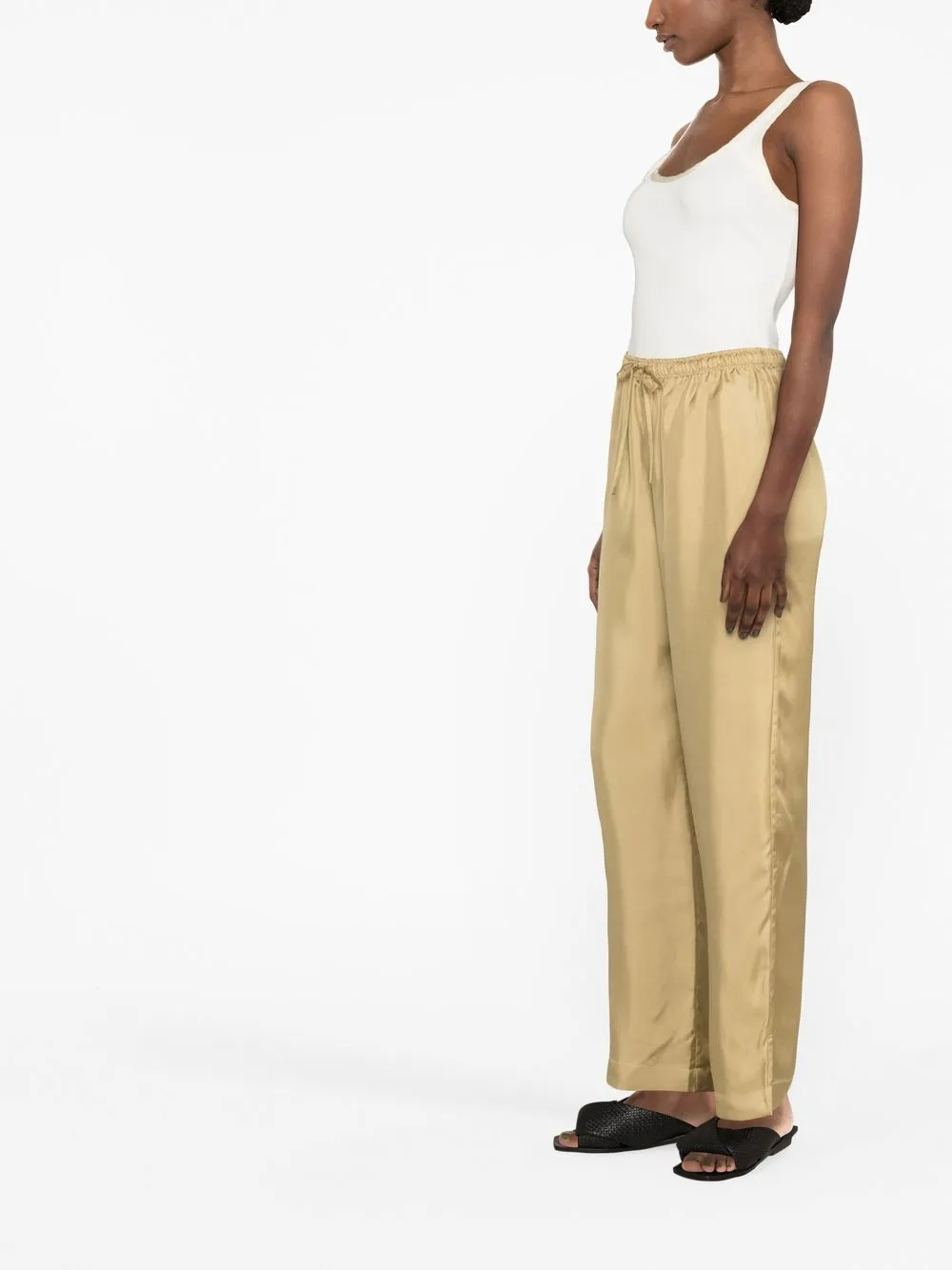 Asceno Aurelia Wide Leg Trousers In Nude ModeSens