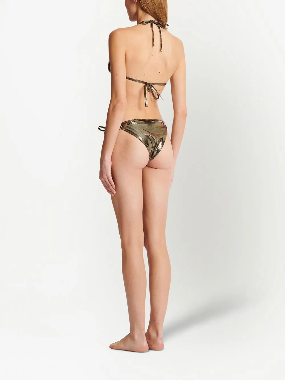 Balmain Bikini Im Metallic Look In Gold ModeSens