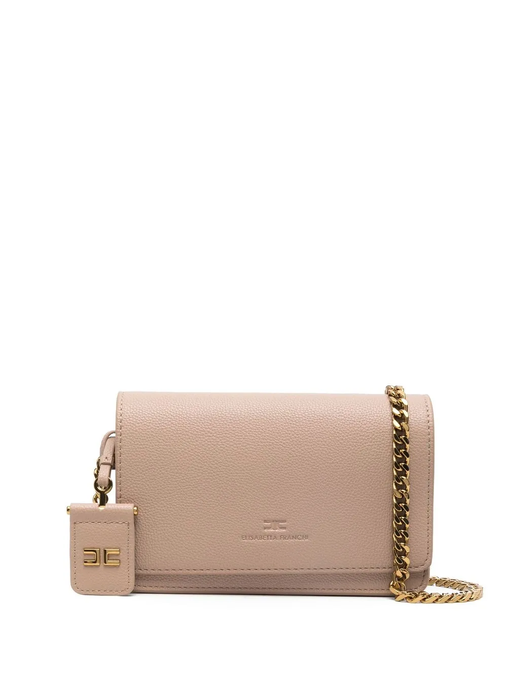 Elisabetta Franchi logo crossbody bag - Neutrals