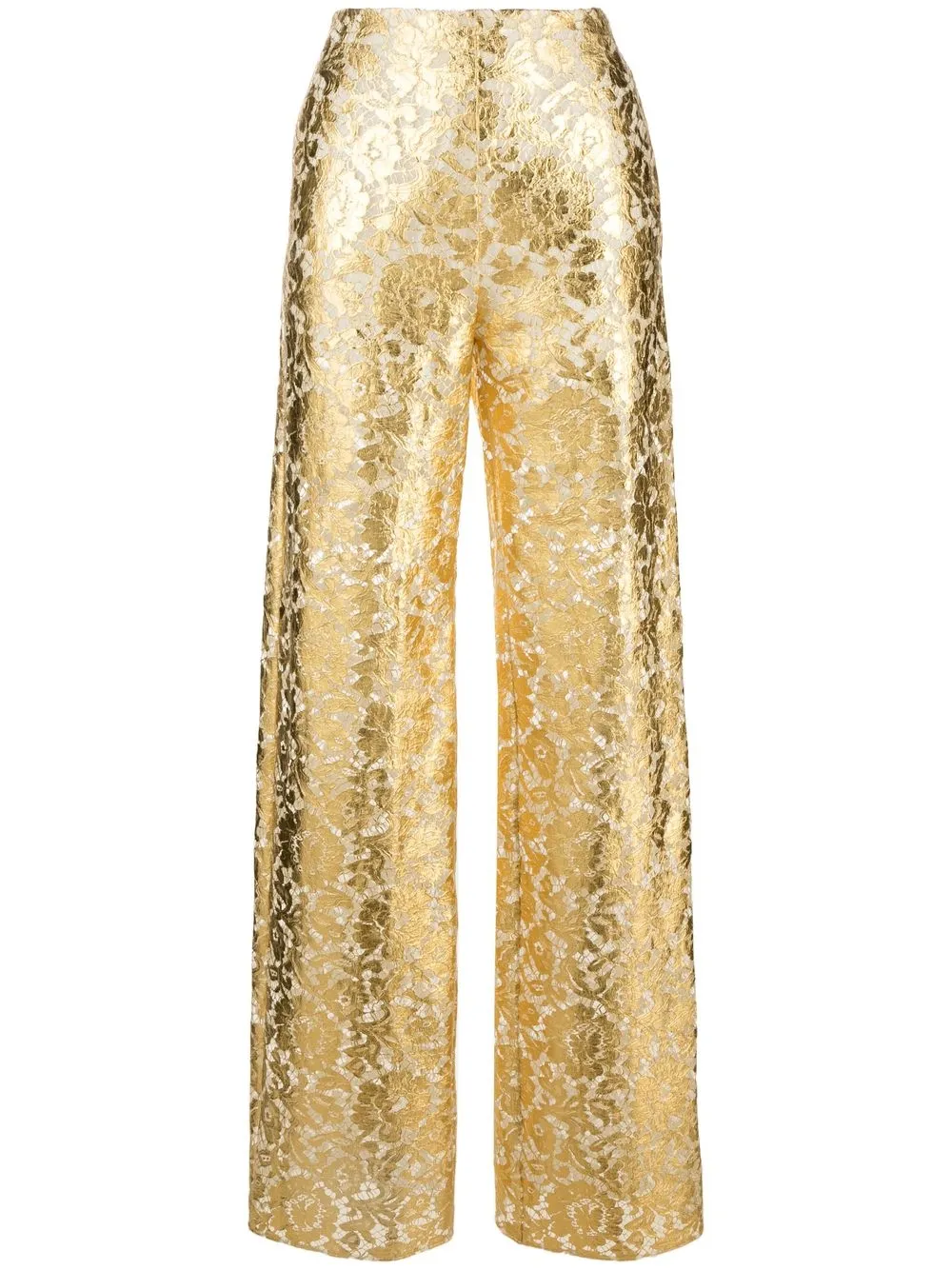 Valentino metallic lace-design trousers - Gold