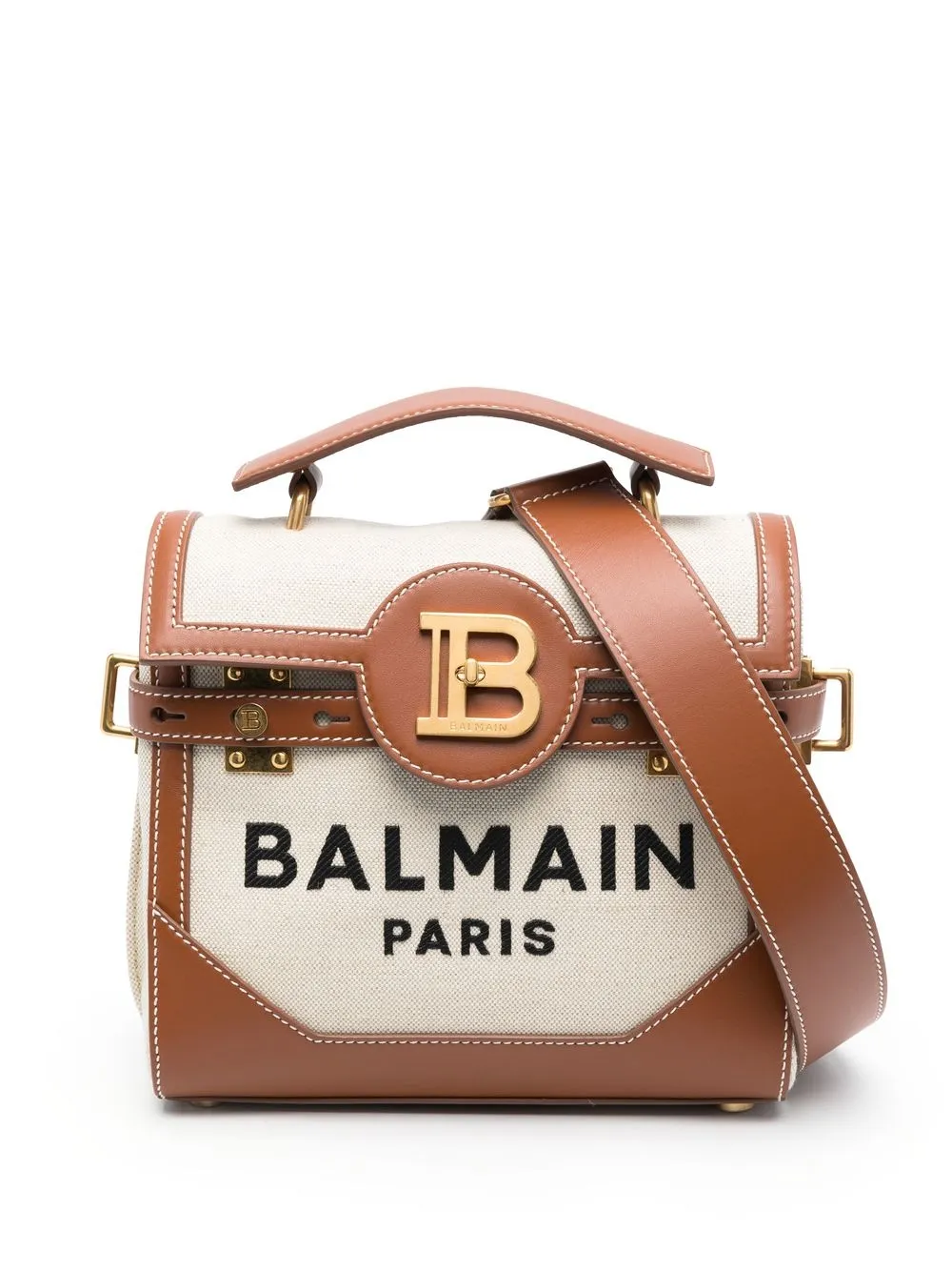 Balmain logo-print canvas tote bag - Neutrals