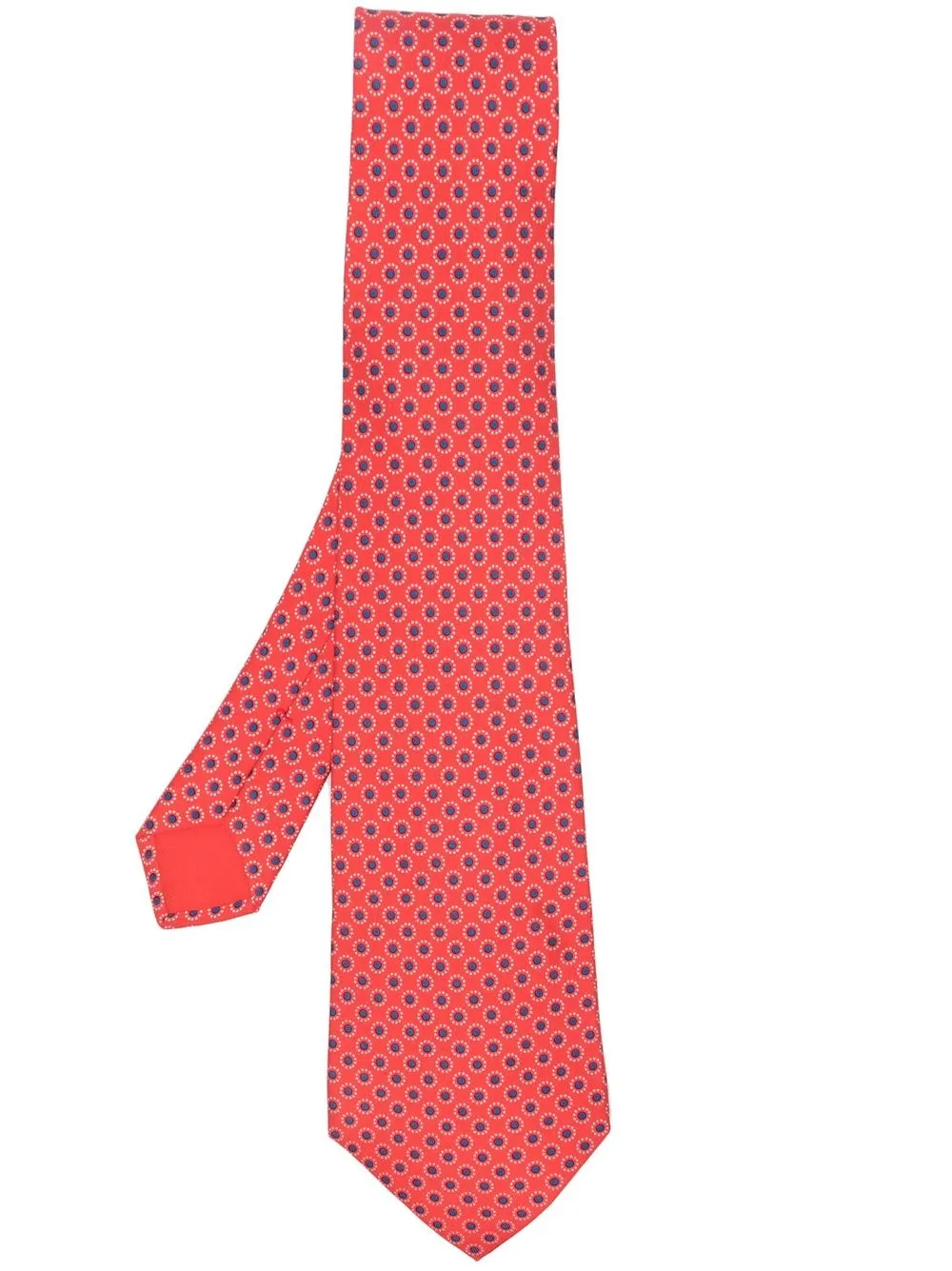 Hermès pre-owned geometric pattern silk necktie - Red